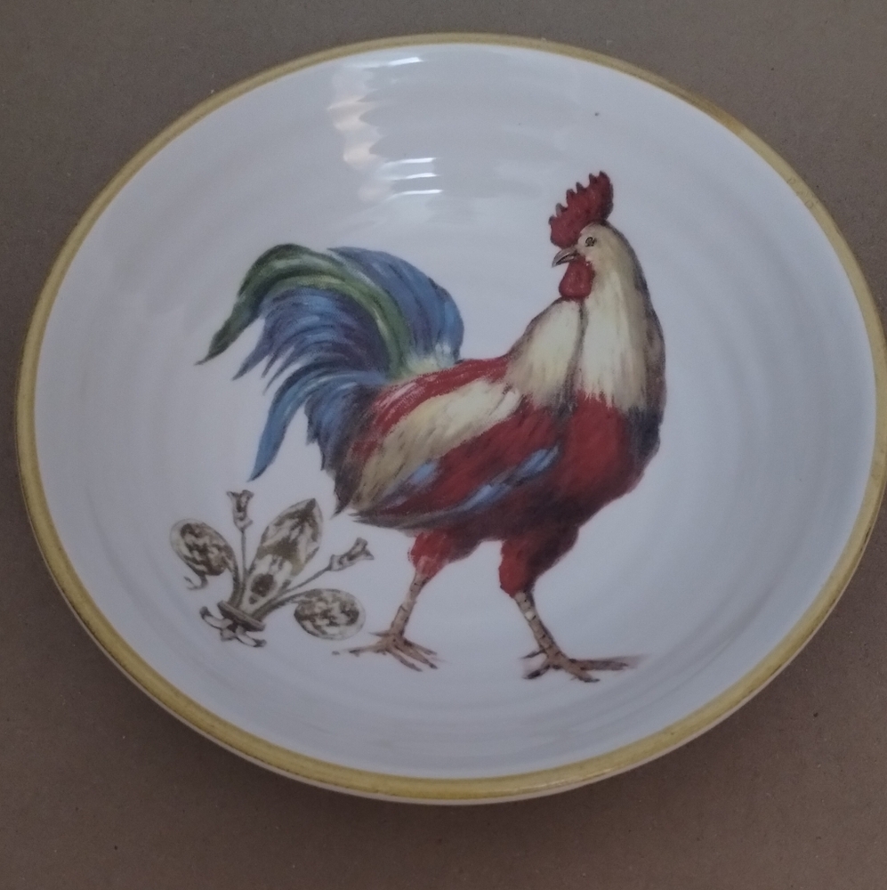 Ceramica Cuore Colorful Rooster Decorative Pasta/Salad Bowl